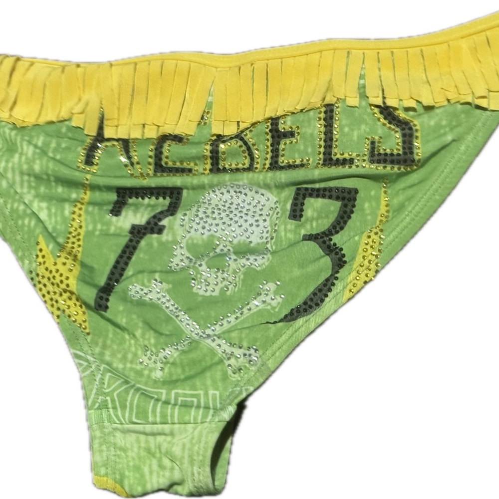 Affliction Green and Yellow Rebels Bikini Bottom (Medium) - Picture 4 of 7
